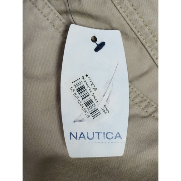 NWT Nautica Mens Cargo Pants Beige Beach-Sand Adjustable Waist & Hem Size 40x30 - Picture 12 of 16
